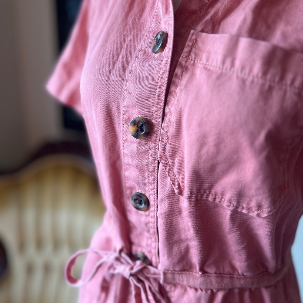 ☾ Madewell Wide-Leg Utility Jumpsuit Romper in Dried Coral - Picture 6 of 9